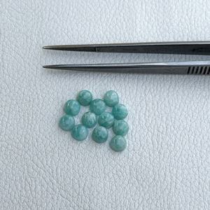 Proveedor de piedras preciosas de cabujón redondo de amazonita Natural de 6mm, piedra suelta de amazonita azul de la mejor calidad para colgante de anillo, joyería de moda - Product Image 2