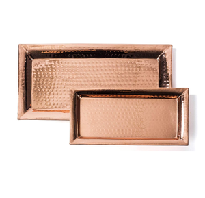 Copper <b>Serving</b> <b>Tray</b> Stainless Steel <b>Gold</b> Plated Hammered Design Dry Fruits for <b>Tray</b> Copper Handle At Your Budget - Product Image 2