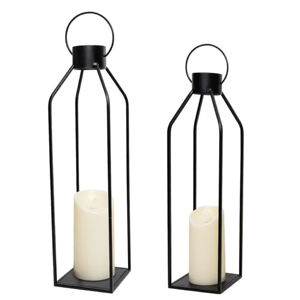 Lanterne classique en métal et verre avec lanterne à bougie en métal finition noir mat pour la décoration extérieure et intérieure, personnalisable - Product Image 6