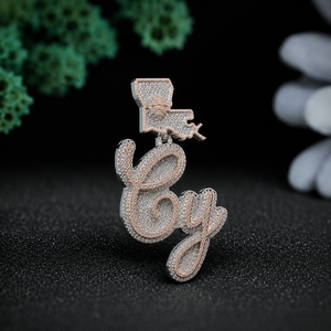 Custom Louisiana State Name VVS Moissanite Rose Gold Plated 925 Sterling Silver Iced Personalized Free <b>Rope</b> Pendant Necklace - Product Image 6