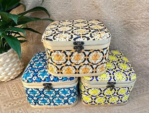 Cesta de regalo cuadrada de bambú de lujo, recuerdos festivos, cajas de regalo únicas de bambú y ratán tejidas. - Product Image 5