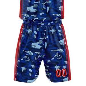 TEAMS Custom Basketball Jersey Set Camouflage Print Quick Dry Sleeveless Tank <b>Top</b> with Matching Shorts for Adults Unisex - Product Image 4