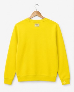 Sudadera de Cuello Redondo Amarillo Brillante, Manga Larga, Estampada, con Logotipo Personalizado, Estilo Casual Urbano - Product Image 2