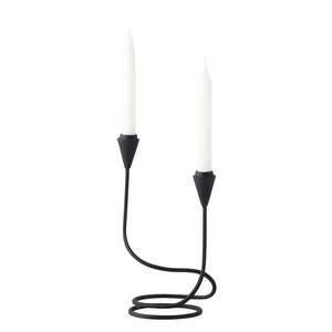 Elegant <b>Black</b> Finish Iron <b>Candlestick</b> Holders for Home Wedding Holiday Decoration Tabletop Handmade Candle Holders - Product Image 5