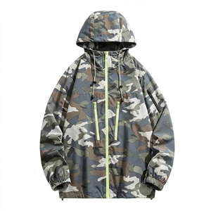 Gerent International Men's Autumn Outdoor Windbreaker Safari Jacket Hooded Waterproof Breathable Hard Shell Stand Collar Zipper - Product Image 3