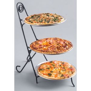 Unique Design Metal <b>Pizza</b> Stand Round <b>Shape</b> Black Tray For Tableware Hotel Restaurant Cafe Use - Product Image 6