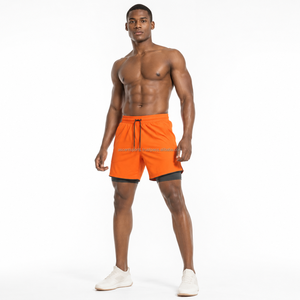 Custom Sublimation Print Double Layer Basketball <b>Shorts</b> Quick Dry Polyester <b>Compression</b> Inner Tights Zipper Pocket Running - Product Image 1