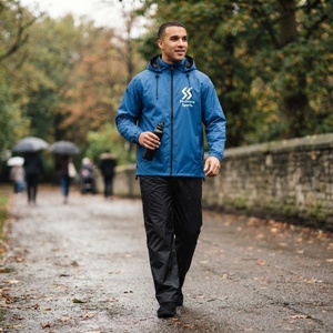 Ensemble deux pièces décontracté pour homme en velours côtelé respirant imprimé, pantalon et veste à manches longues, pour adultes, printemps et automne - Product Image 5