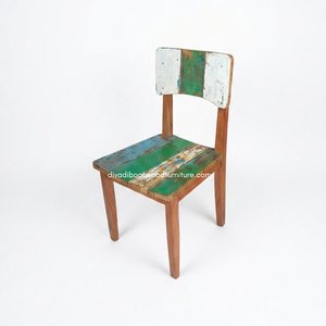 Handcrafted Rustic <b>Dining</b> <b>Chair</b> Reclaimed Boat Wood Eco-Friendly Original Color Indoor Outdoor Resort Home Villa Furniture - Product Image 2