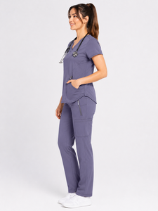 Conjuntos de Uniformes Médicos con Cuello en V y Logotipo Personalizado, Corte Holgado, Pantalones Deportivos, Transpirables y Ligeros, para Dentistas, Enfermeras y Doctores - Product Image 3
