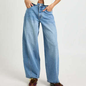 Best Price High Quality Plus Size Women's Vintage Eco-Friendly Breathable Streetwear Midweight Denim <b>Cargo</b> Pants Elastic Waist - Product Image 6