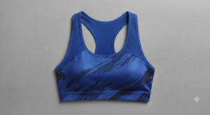 <b>Blue</b> Printed Front Logo Seamless Sports <b>Bra</b> Quick Dry Breathable Running Training Crop Top for Women Team Sportswear - Product Image 4