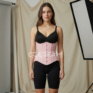Ceinture Corset Rose Pâle Respirante 100% Coton pour Femme, Serre-Taille Sous Poitrine, Corsets de Fitness – Fabricant - Product Image 5