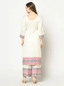 Conjunto de Traje para Mujer Safaa White Acro Wool – Tela sin Coser con Estola – Venta al por Mayor - Product Image 4