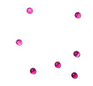 Rubis étoilé transparent rond 4x4 mm 1 carat, cabochon poli créé en laboratoire avec effet étoile à 6 branches pour la fabrication de bijoux - Product Image 3