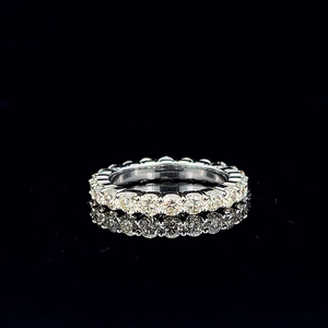 Bague d'éternité en diamant naturel de haute joaillerie, or blanc 18 carats avec diamants naturels certifiés IGI 3,50 carats, alliance de mariage - Product Image 1