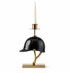 Stylish Metal Candle Holder Inspired By An Equestrian Saddle And Stirrup With A Classic <b>Silver</b> Finish For Elegant Table Decor - Product Image 4