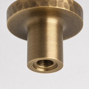 Antique Brass <b>Mushroom</b> Cabinet Knob Hand Hammered Round Furniture Drawer Pull <b>Decorative</b> Hardware - Product Image 6