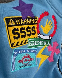 Sudadera con Capucha Personalizada con Bordado y Parches, Unisex, Talla Grande, 450 GSM, Estilo Urbano, Azul, Algodón, Felpa Francesa - Product Image 2