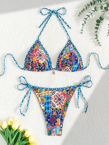 Conjunto de Bikini de Dos Piezas para Mujer de la Mejor Calidad, Traje de Baño Sexy para Playa, Acolchado, de Secado Rápido, Transpirable, 100% Poliéster, Impresión OEM - Product Image 5