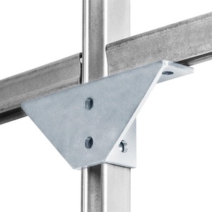 Connecteur d'angle MISA pour profilé en U de 1-5/8 po, support à double gousset opposé à 10 trous, épaisseur 1/4 po - Product Image 1