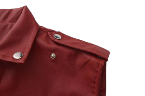 Chaleco de Motociclista de Cuero Sintético PU para Hombre, Sin Mangas, Ajustado, con Cierre y Pedrería, Estilo Punk, para Invierno - Product Image 5