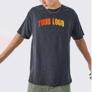 T-shirts formels pour hommes en coton peigné épais 100 %, séchage rapide, couleur gris uni, coupe ample, épaules tombantes, col rond, personnalisables - Product Image 3