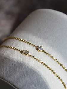 2 Ct Emerald Cut Lab Grown Diamond <b>Bracelets</b> Bezel Set Solitaire 2.5 mm Ball Bead Chain Statement Jewelry Wholesale 14k 18k Gold - Product Image 3