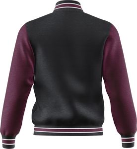 Men's Casual Regular Fit Varsity <b>Jacket</b> Vintage Style <b>Canvas</b> Baseball Bomber with Embroidered Letters Solid Fleece for Winter - Product Image 2