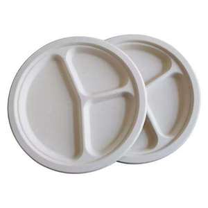 Best Quality 9 Inch <b>Pulp</b> Moulded Half Plate Eco Friendly Compostable Water Resistant Modern Luxury Disposable Tableware for - Product Image 1
