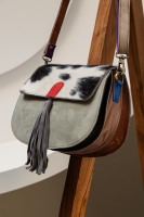 Mode fabriqué à la main en cuir recyclé sac à bandoulière Unique cheveux durables sur l'épaule en peau de vache gland sac à main pour femmes de tous les jours