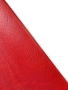 Cuir de vachette véritable rouge pleine fleur, couleur unie, texture naturelle, matériau pour ameublement - Product Image 1