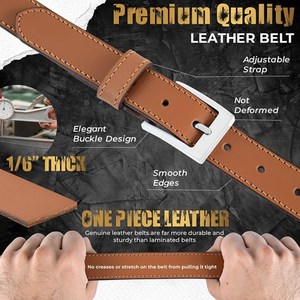 Cinturón de Cuero Genuino de 1.5 Pulgadas con Logotipo Personalizado, Correa con Hebilla de Bloqueo Automático, Producto Personalizable - Product Image 5