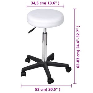 <b>White</b> Faux Leather Office <b>Chair</b> Comfortable and Stylish <b>Desk</b> Stool - Product Image 4