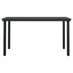 Juego de Comedor para Jardín Negro con Mesa y Sillas Grises con Cojines Gris Claro para Entretenimiento al Aire Libre - Product Image 4