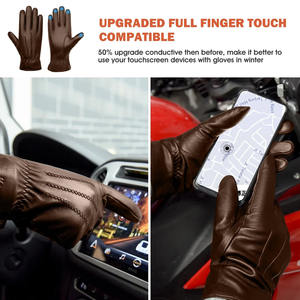 Guantes de Seguridad para Hombre de Piel de Oveja de Alta Calidad, Antiestáticos, Antideslizantes, Duraderos, Lisos, con Puño de Seguridad, 11 oz, Sin Látex, con Pantalla Táctil - Product Image 5