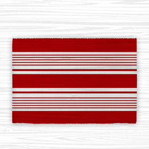 Sai Impex - Mantel Individual Antiadherente de Algodón 100% Tejido a Rayas Rojas y Blancas, Diseño Acanalado Teñido Liso, Moderno y Lavable para el Hogar - Product Image 1
