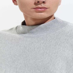 Sudadera Oversize Gris para Hombre con Cuello Alto, Logotipo Personalizado Impreso, Algodón French Terry, Ropa Casual de Otoño - Product Image 5