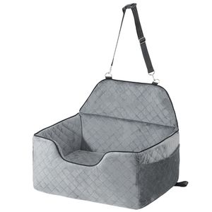 Siège auto pour chien avec poche de rangement, laisse de sécurité, rembourrage en éponge, transporteur et produit de voyage pour animaux de compagnie pour les déplacements en voiture - Product Image 1