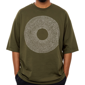 Camiseta Extra Grande para Hombre, Color Verde Oliva, con Pedrería, Algodón Grueso Premium, Estilo Urbano, Superventas - Product Image 4