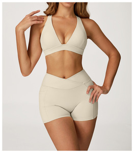 Soutien-gorge de sport respirant à maintien élevé pour femme, dos nageur, sans couture, compression, avec logo frontal, pour le yoga, la course et le fitness - Product Image 3