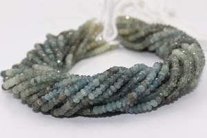 Musgo natural aguamarina facetada Rondelle forma cuentas musgo aguamarina para la fabricación de joyas - Product Image 2
