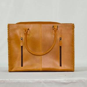 Bolso Tote de Cuero Genuino Vintage con Bordado Floral, Abertura Superior, para Uso Diario - Product Image 2