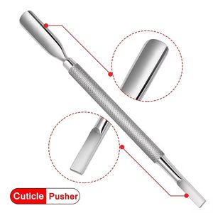 Dual-End Stainless Steel <b>Nail</b> Cuticle Pusher Tool for Manicure Reusable Double Head Design - Product Image 5