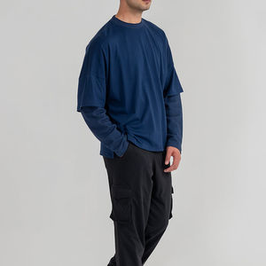 <b>Men's</b> Casual Oversized Long T-<b>Shirt</b> 100% Cotton Hip Hop Vintage Style Eco-Friendly Breathable <b>men</b> oversized t <b>shirt</b> with OEM ODM - Product Image 3