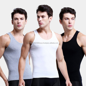 <b>White</b> Gray Black Cotton Singlets Gym Training Sports Men's Running Vest Bodybuilding tank <b>Top</b> - Product Image 1