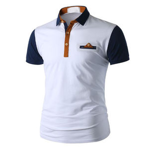 Polo pour homme en coton 100% uni, personnalisable OEM/ODM, avec motif géométrique, pour les occasions décontractées, les loisirs et le golf, modèle vierge. - Product Image 3