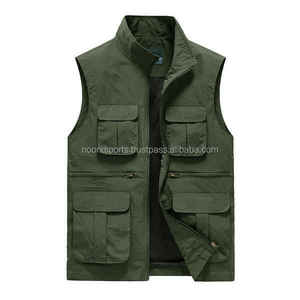 Hombres Mejor Calidad Transpirable Más Demandado Producto Verde Pesca Desgaste Al Aire Libre Multi Bolsillo Malla Cargo Chaleco Hombres Chaquetas - Product Image 1