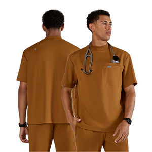 Autumn Winter Unisex Medical <b>Scrub</b> Sets Spandex/Polyester Twill Fabric Breathable <b>Plus</b> <b>Size</b> Printed Design Seamless Hospital - Product Image 2