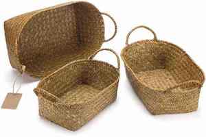 Best Choice Water Hyacinth Eco-Friendly Multifunction Storage <b>Basket</b> Handwoven Natural Handles <b>Foldable</b> for Kitchenware Tree - Product Image 5